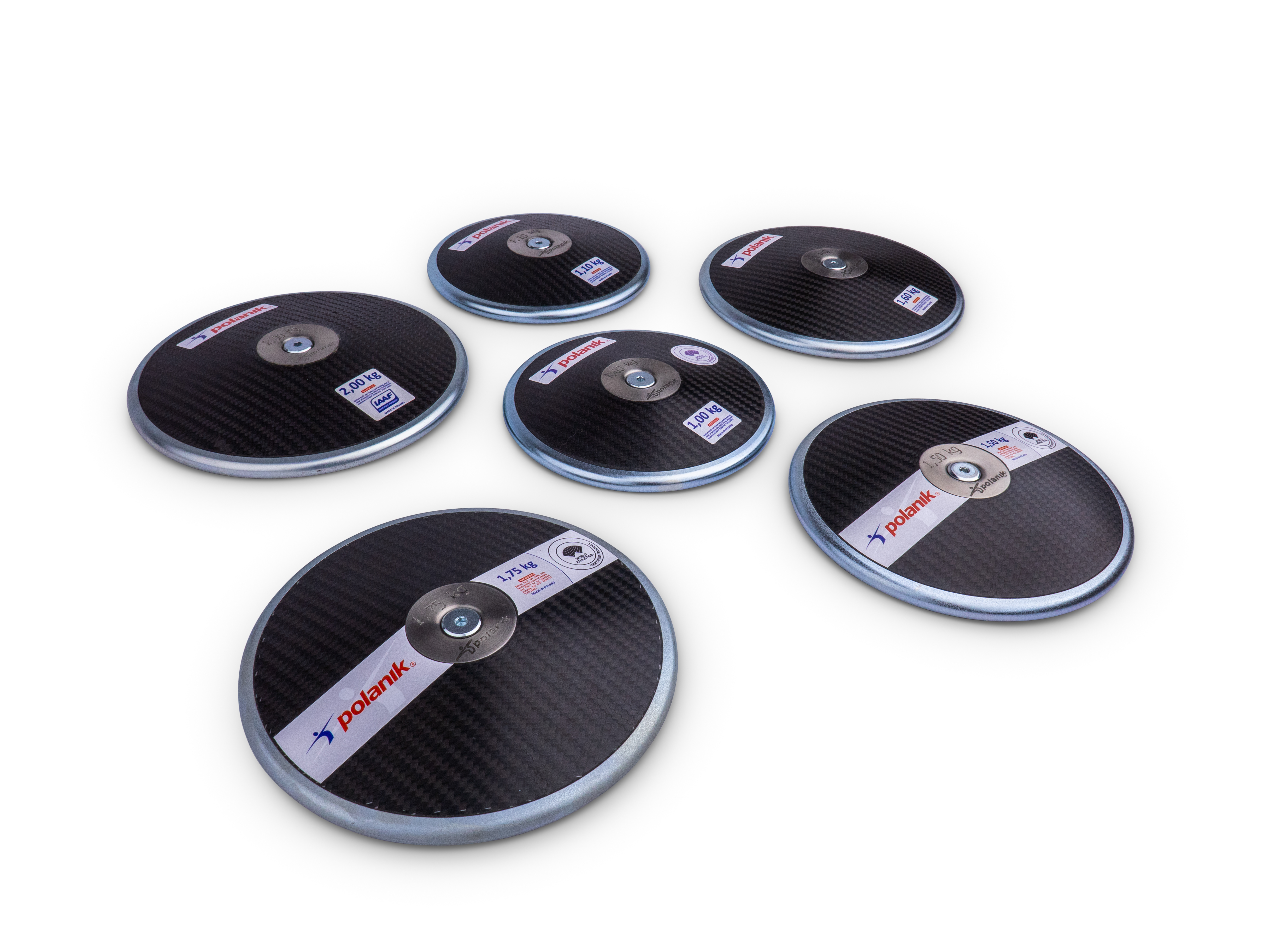 Polanik Wettkampfdiskus CCD20 Carbon mit Mittelscheiben